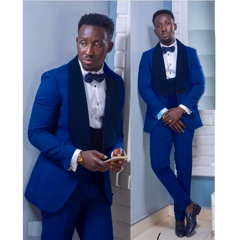

2020 New Arrival Black Mans Suits For Wedding Custome Made Suits Formal Blazer Party Suits Three Pieces Suits(Jacket+Pants+Vest)