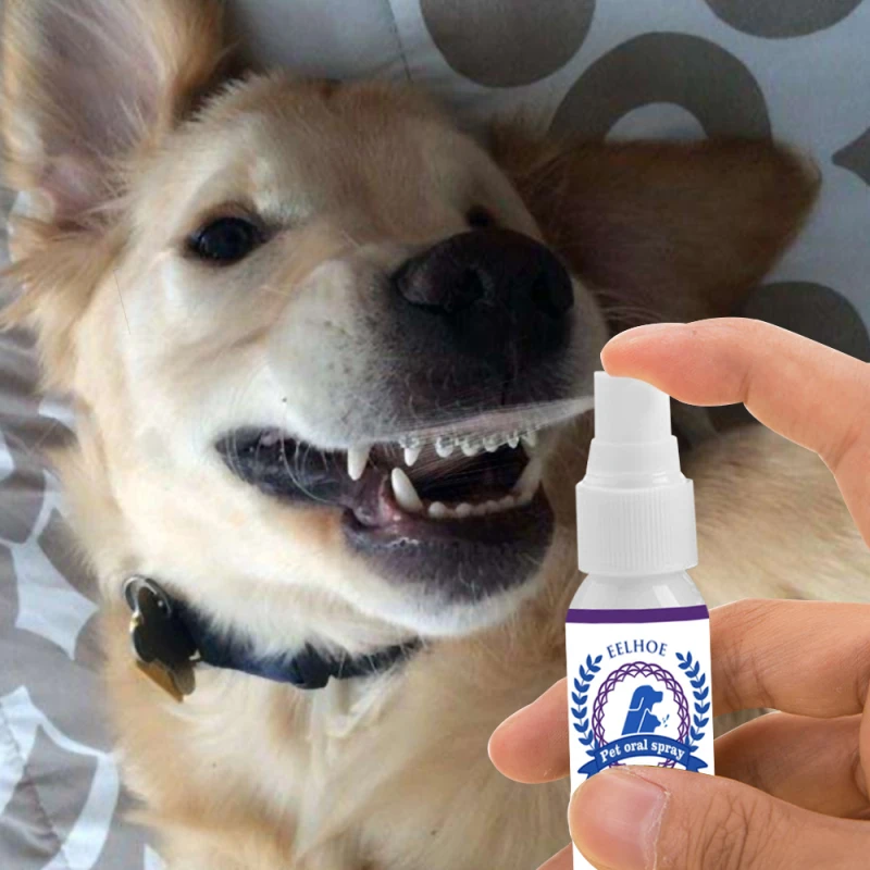 

30ML Pet Breath Freshener Spray Dog Teeth Cleaner Dog Cat Oral Healthy Dental Care Pet Dog Stain Odor Removers Cleaning TSLM2