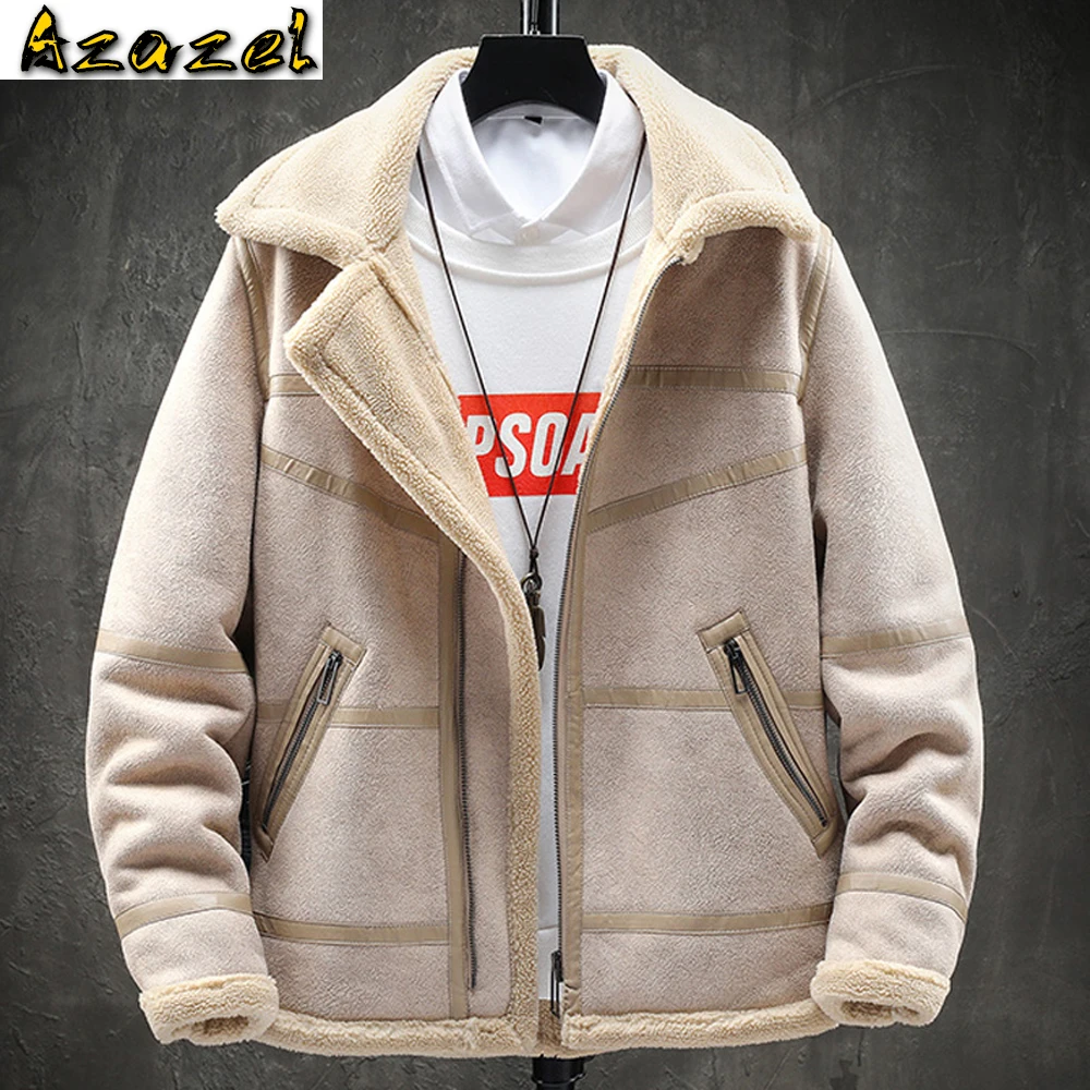 

2019 Европейская брендовая дизайнерская мужская куртка из искусственного меха, верхняя одежда большого размера из искусственной кожи, куртки и пальто, бархатная одежда, зимняя B755