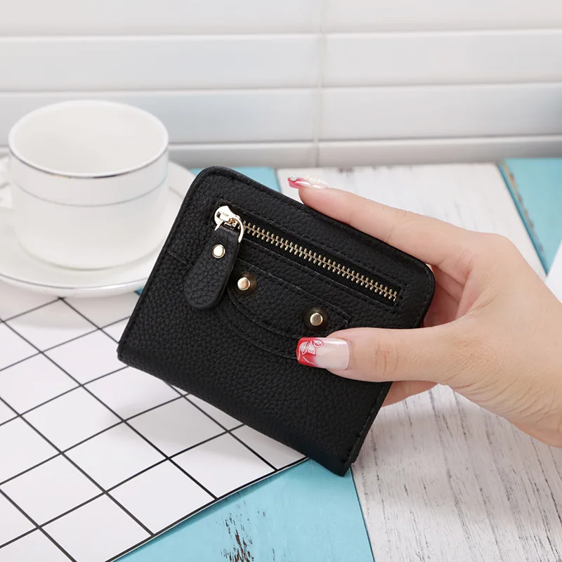 Новый корейский Для женщин кошельки короткий складной сумочка маленькая свежая