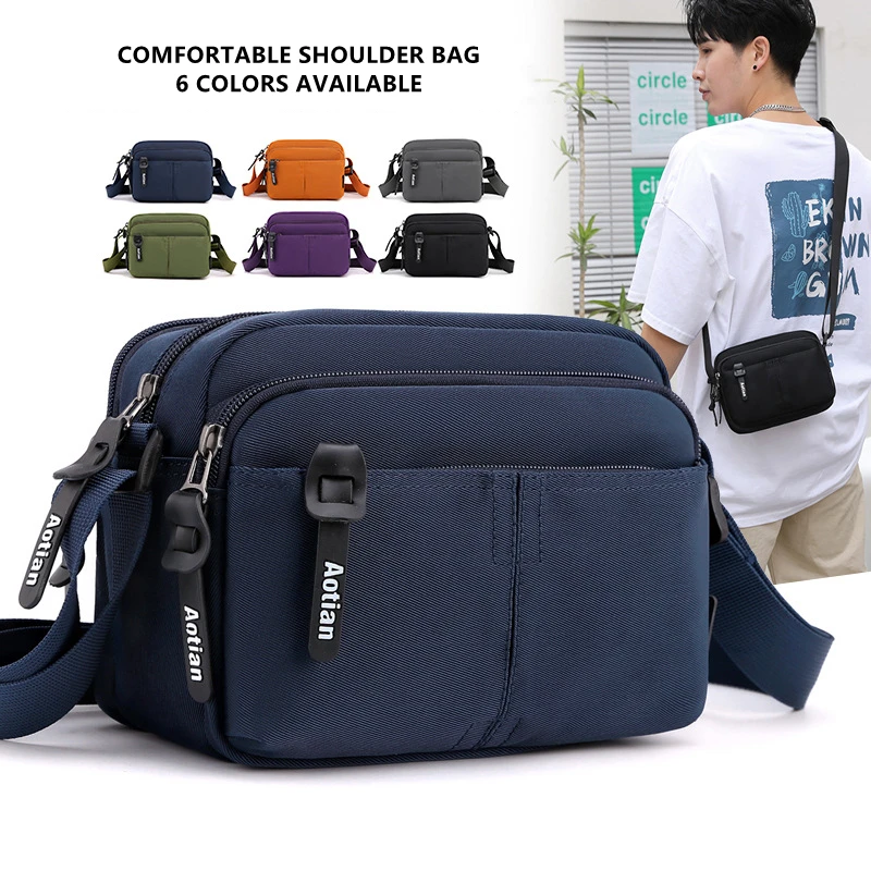 Good Quality Crossbody Bags Shoulder Bags Men Gray Messenger Pockets Light Layers Minimalism Fashion Style Multifunction Brief