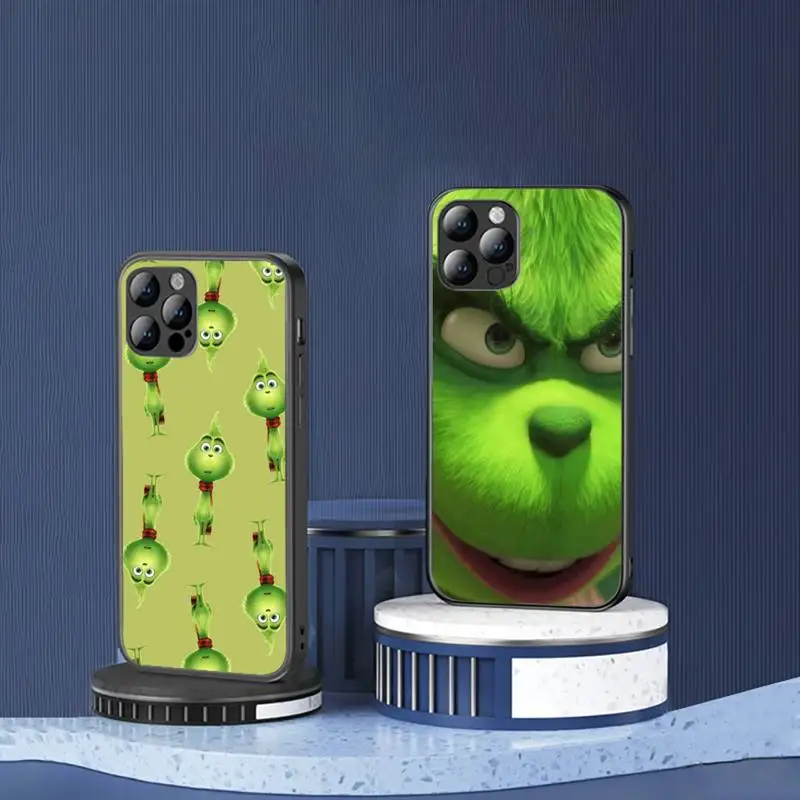 

Green ofMonster Grinch Stole Phone Case for iPhone 13 7 8 11 12 Pro X XS XR Samsung A S Note 10 21S 71 Plus pro Max mobile bags