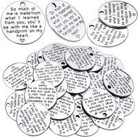 30pcs lettering saying pendants engraved message charms beads craft supplies jewelry findings for diy necklace bracelet dia 25mm