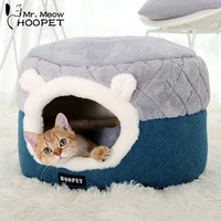 hoopet pet cat basket bed cat house warm cave kennel for dog puppy home sleeping kennel teddy comfortable house cat bed