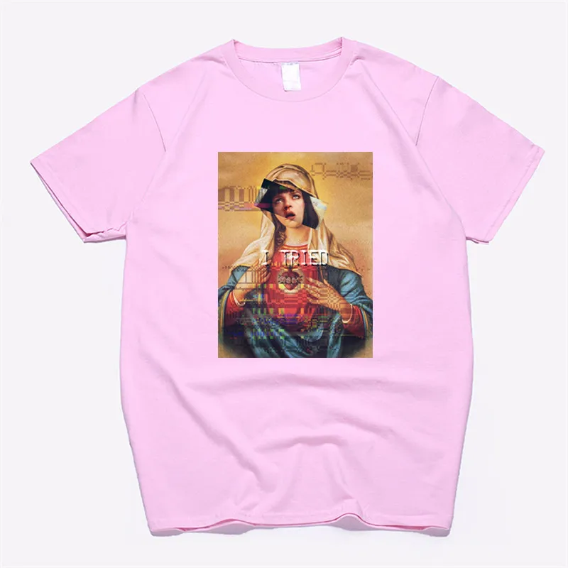 T58B-Pink Женская хлопковая Футболка с изображением целлюлозы, Мэри Миа Уоллес, унисекс, скейтборд, Рождественская футболка, женская одежда для девочек, уличная рубашка - Цвет: T58B-Pink