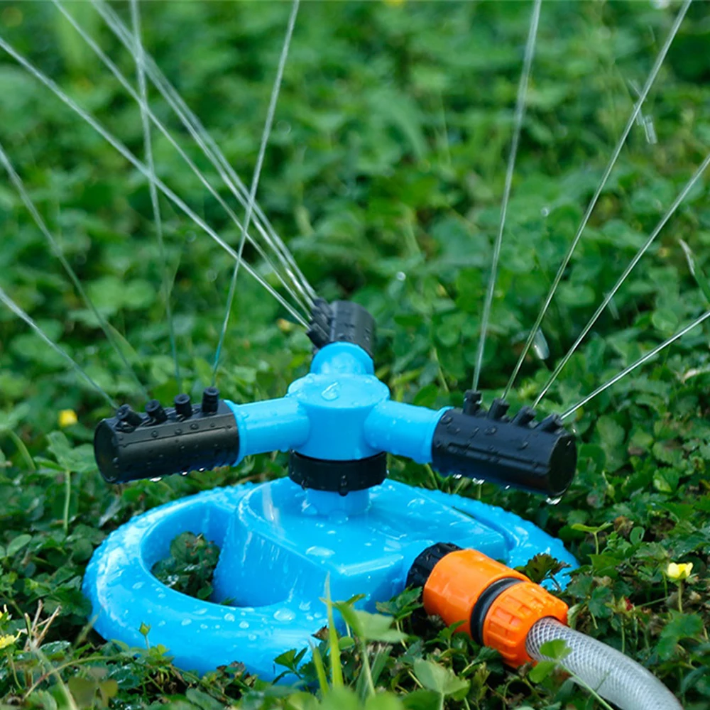 

360 Degree Automatic Garden Sprinklers Gardening Irrigation Watering Device Grass Lawn Rotating Water Sprinkler System