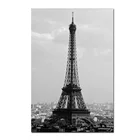 Абстрактная белая и черная романтическая Эйфелева башня в Париже пейзаж постер на холсте Настенная картина для декора гостиной