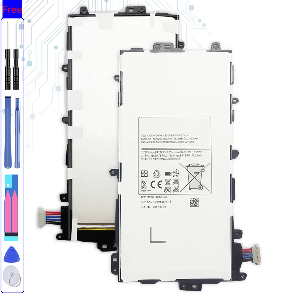

Tablet Li-Polymer Battery For Samsung Galaxy Note 8.0 GT N5100 N5120 N5110 Replacement Battery 4600mAh SP3770E1H