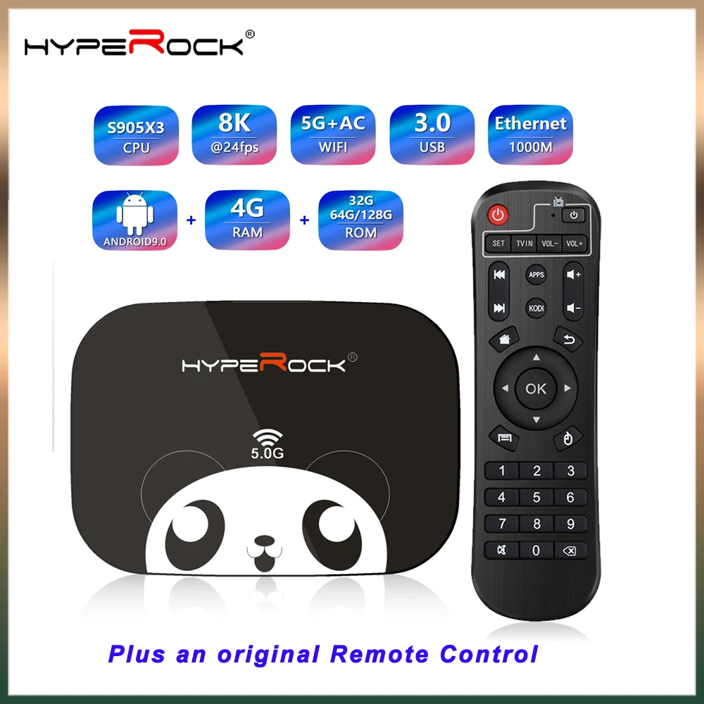 

Hyperock HR1 Amlogic S905X3 Media Player 1000M Dual Wifi Android 9.0 TV Box