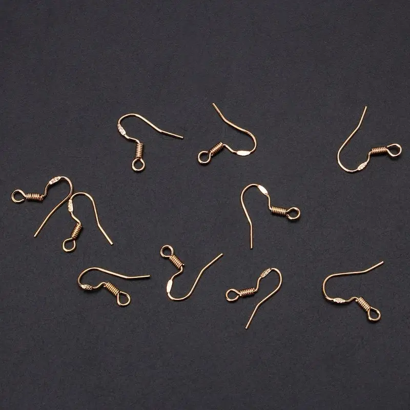 

R2LE 10Pcs 925 Silver Plated DIY Earring Hooks Ear Wire Anti Allergy Jewelry Findings