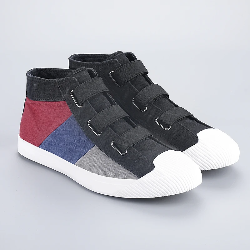

YITU Men's Vulcanize Shoes Fashion Designer High Top Men Casual Shoes Autumn Breathable Men Canvas Shoes Mixed Color Sneaker