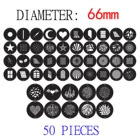 50 шт. 66 мм 2022 новые наборы Gobo маски вставки для Godox SA-09 001 002 003 004 S30 S60 SL150II VL150 VL200 Bowens Mount светильник