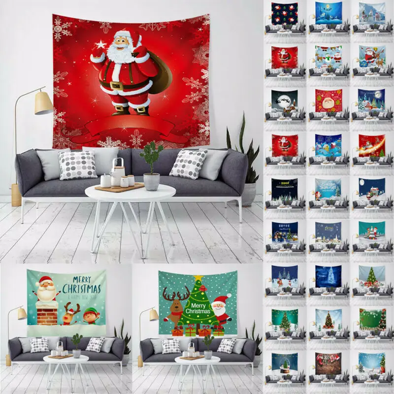 2020 Новый рождественский гобелен для гостиной Санта Клаус Снеговик Лось окон