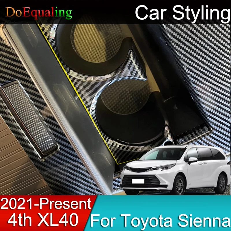 

For Toyota Sienna 4th XL40 2020 2021 2022 Front Armrest Patch for Water Cup Holder Decorative Frame Car Accessories Interior