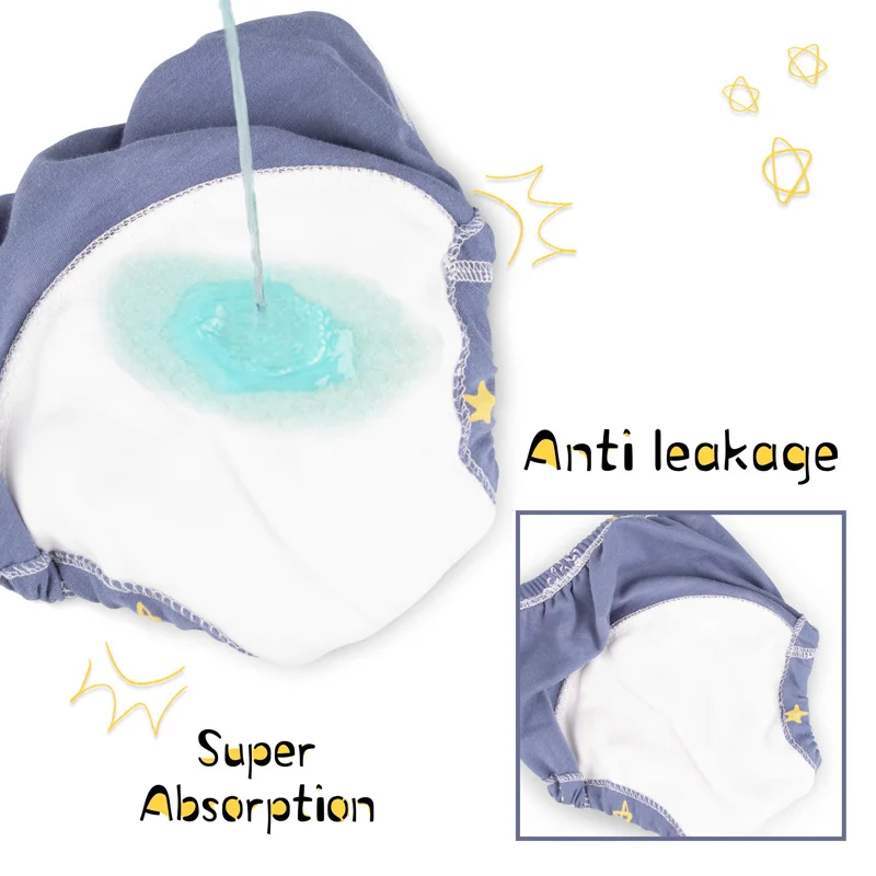 Pa&ntilde;ales reutilizables para beb&eacute;, bragas de entrenamiento para orinal para ni&ntilde;os, pa&ntilde;al de tela ecol&oacute;gica lavable, pa&ntilde;al de algod&oacute;n para ni&ntilde;o-4