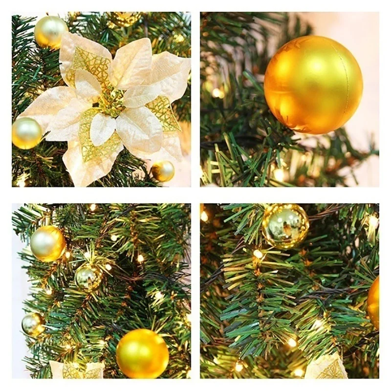

2.7M Luxury Christmas Decoration Garland Party Rattan Artificial Wreath Decorated Thick Mantel Fireplace Decorations