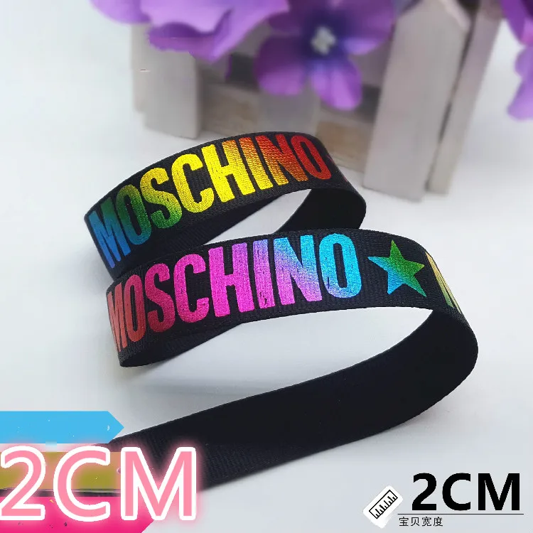 2cm moc gradient 2 метра английские буквы, лента, ленточный ремень, используемый для одежды, сумки, головные уборы, шляпа, есть другой знак, символ, лента DIY ручной работы - Цвет: 2cm moc gradient