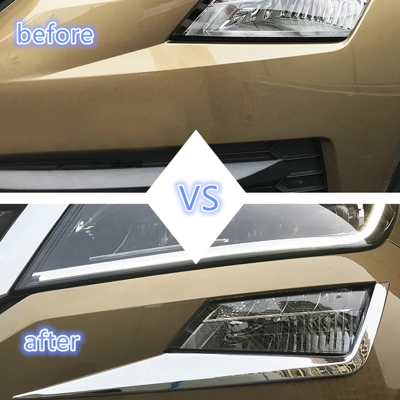 Для Skoda Kodiaq ABS хромированный передний противотуманный светильник, декоративные полосы, накладка, 2 шт., аксессуары для стайлинга автомобилей