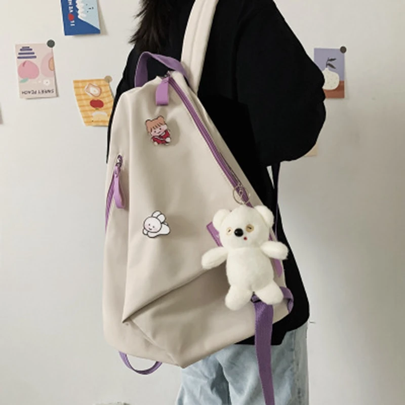 

School Bag Female Korean Version of Harajuku University Birthday Department Wild Backpack High School Simple Backpack