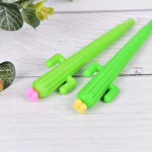 1PC Gel Ink Pen Green Cactus With Flower Pen Promotional Gift Stationery School & Office Supply