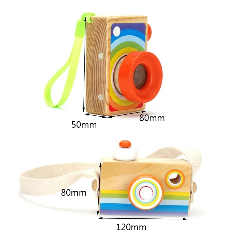 

OOTDTY Nordic Hanging Wooden Camera Montessori Toy with Strap Children Kids Room Decoration Photography Props Gift