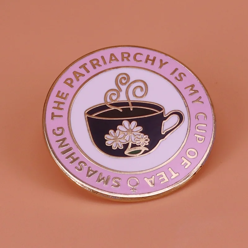 Эмалированная брошь в виде чашки чая|Броши| |