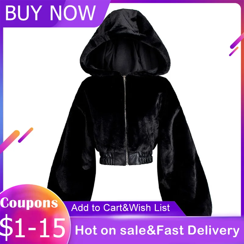 Готическая зимняя куртка для женщин модное осеннее пальто с капюшоном тонкое