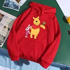 Толстовка мужская с капюшоном, Модный свитшот с изображением пуха, медведя, Винни-свитшот, мультяшный милый пуловер, Повседневная Уличная одежда свободного покроя