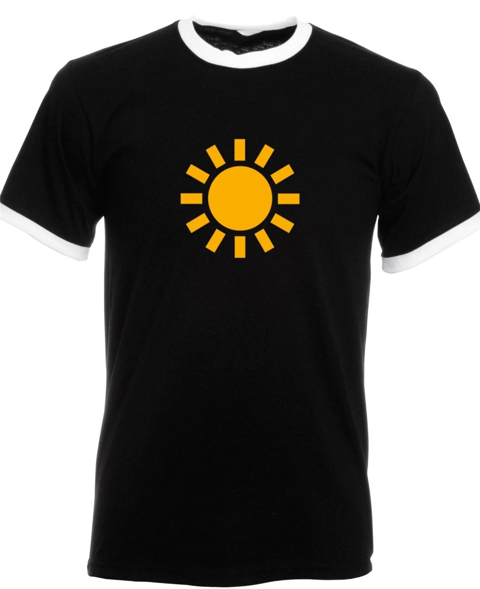 Футболка с символом погоды Sunny Ringer (Fol бренд Uk Mood Happy Sun Smile Summer) Спортивная