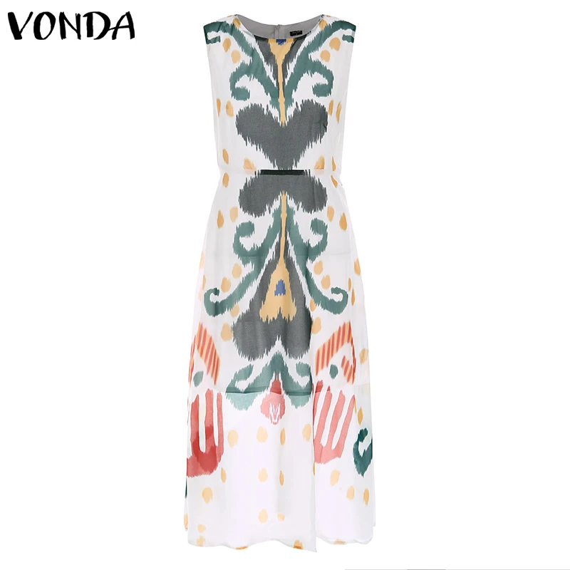 Женское платье с цветочным принтом VONDA винтажное длинное Повседневное Платье