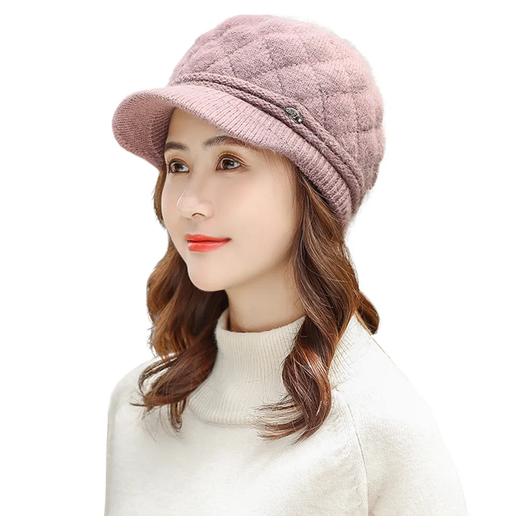 Женская зимняя теплая шапка женская Цветочная Кепка шарф берет мешковатая