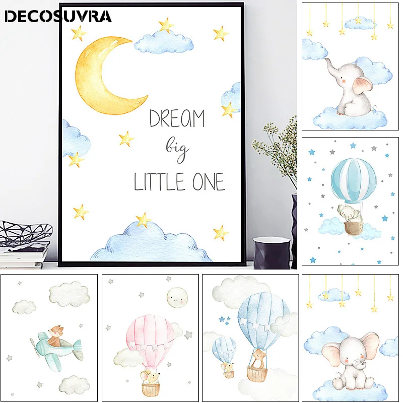 Настенные картины для девочек и мальчиков украшение спальни постер с животными