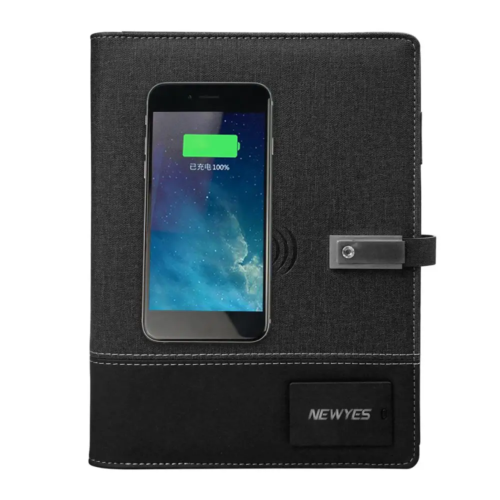 

Supplies Smart Diary Recycled Kraft Notepad Business Hardcover Wireless Charger Notebook With Usb