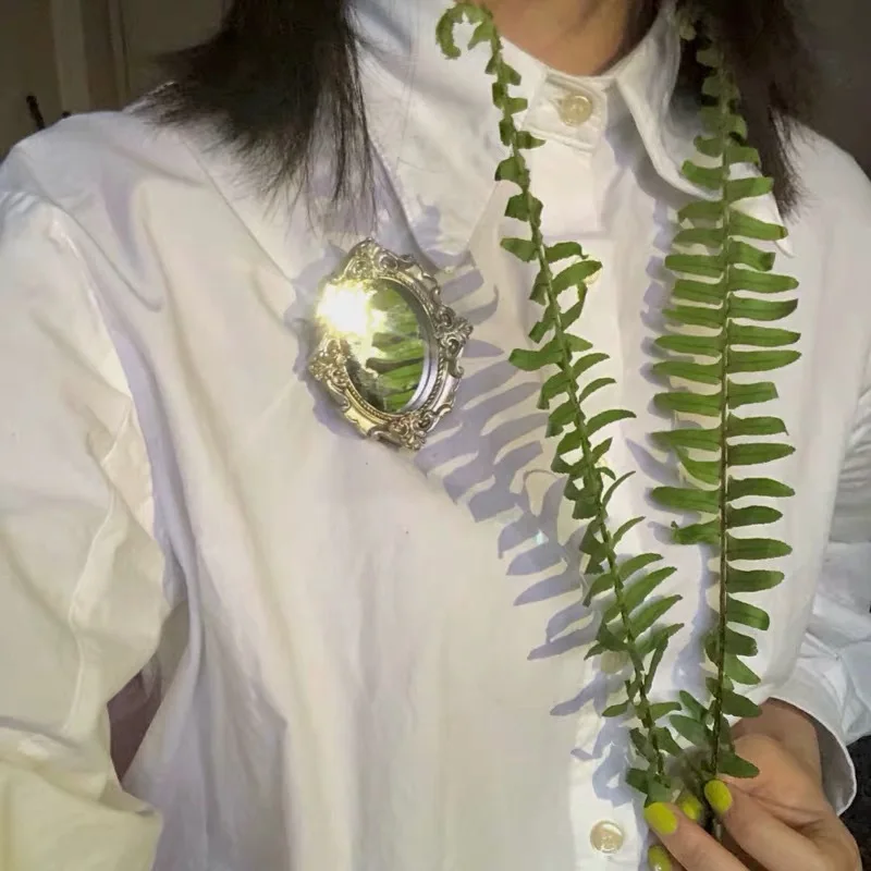 Новинка 2020 модная волшебная брошь в стиле ретро барокко форме зеркала резные