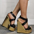 Сандалии DOHBANER женские с открытым носком, босоножки на танкетке в стиле пэчворк, без застежки, обувь ручной работы, большие размеры 42 47 52