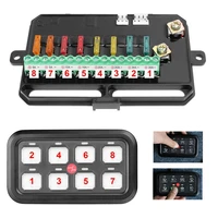 8 gang switch panel electronic relay system with circuit control box fuse relay box wiring harness labels car camper marine utv