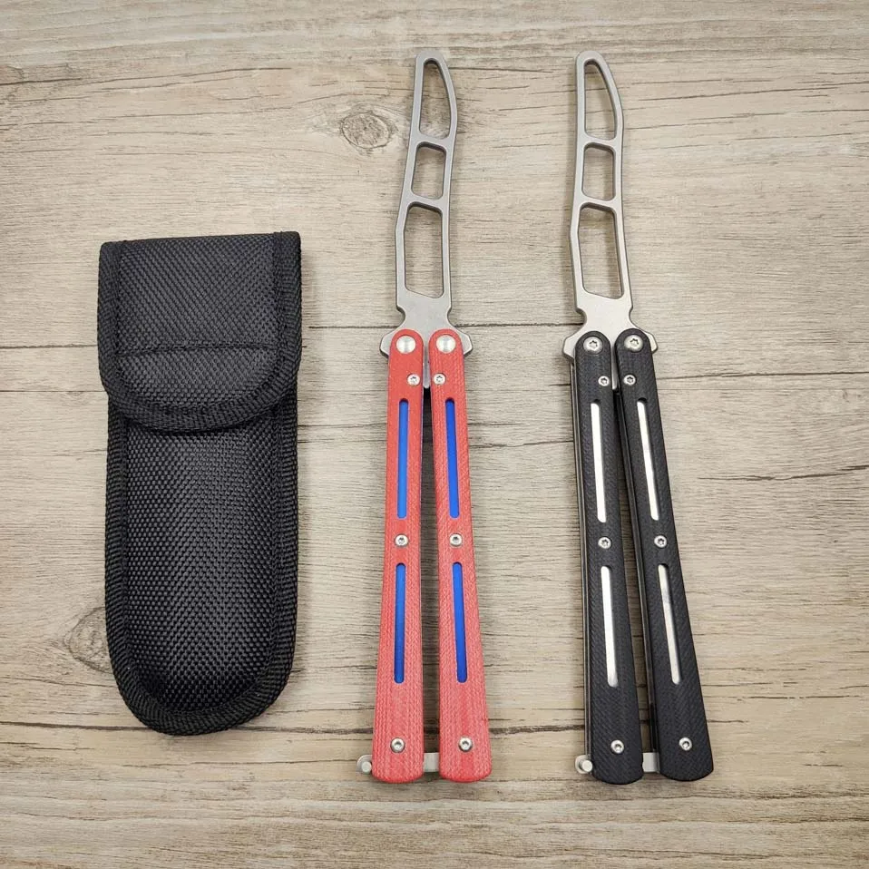 

Складной нож-бабочка, тренировочный нож-бабочка из стали 440с, рукоятка из G10, 3 отверстия