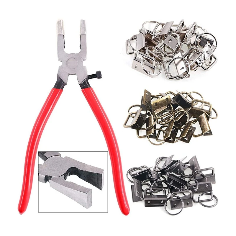 

HOT-25mm 3 Colors Key Fob Hardware with Keychain Pliers Tools with Jaw Attach Rubber Tips for Wristlet M24 21