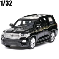132 diecast alloy car toyota land cruiser car model pull back sound light for children toys gifts free shipping