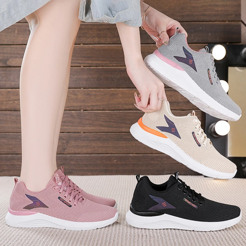 

Women Vulcanize Shoes Light Shoes Breathable Lace-Up Jogging Shoe for Women Sneakers Anti-Odor Women Soft Bottom Casual Shoes