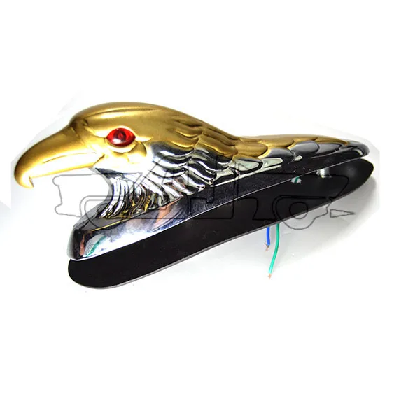 Серебряное и золотое украшение для головы орла мотоцикла с красным освещенным