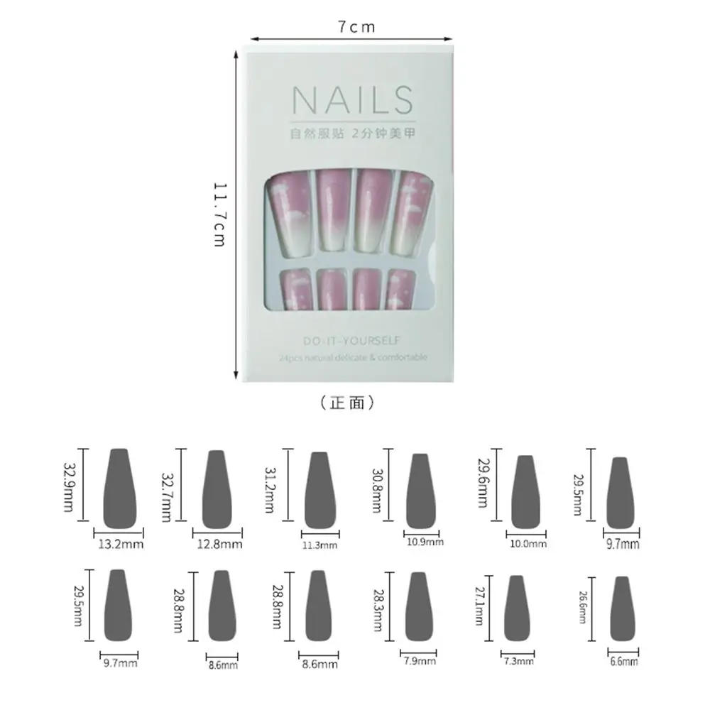 24 шт./коробка накладные ногти со съемным искусственным покрытием | Красота и
