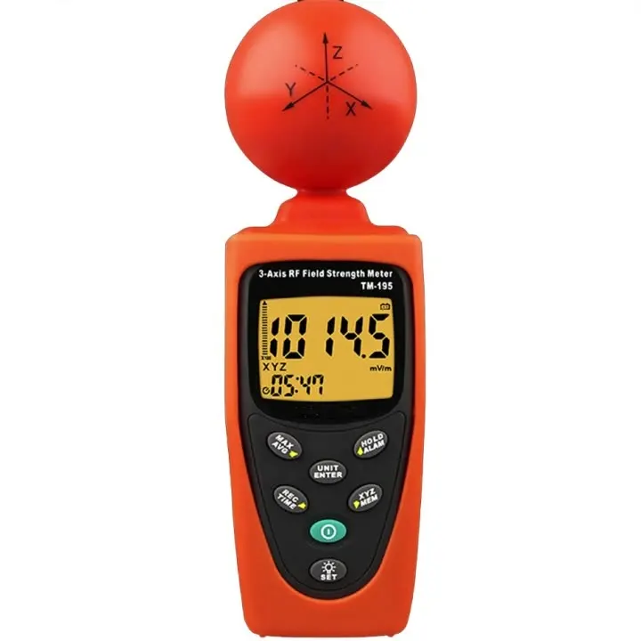 

TM-195 3-Axis RF измеритель напряженности поля EMF Meter, измерение и мониторинг радиочастоты (RF), силы электромагнитного поля