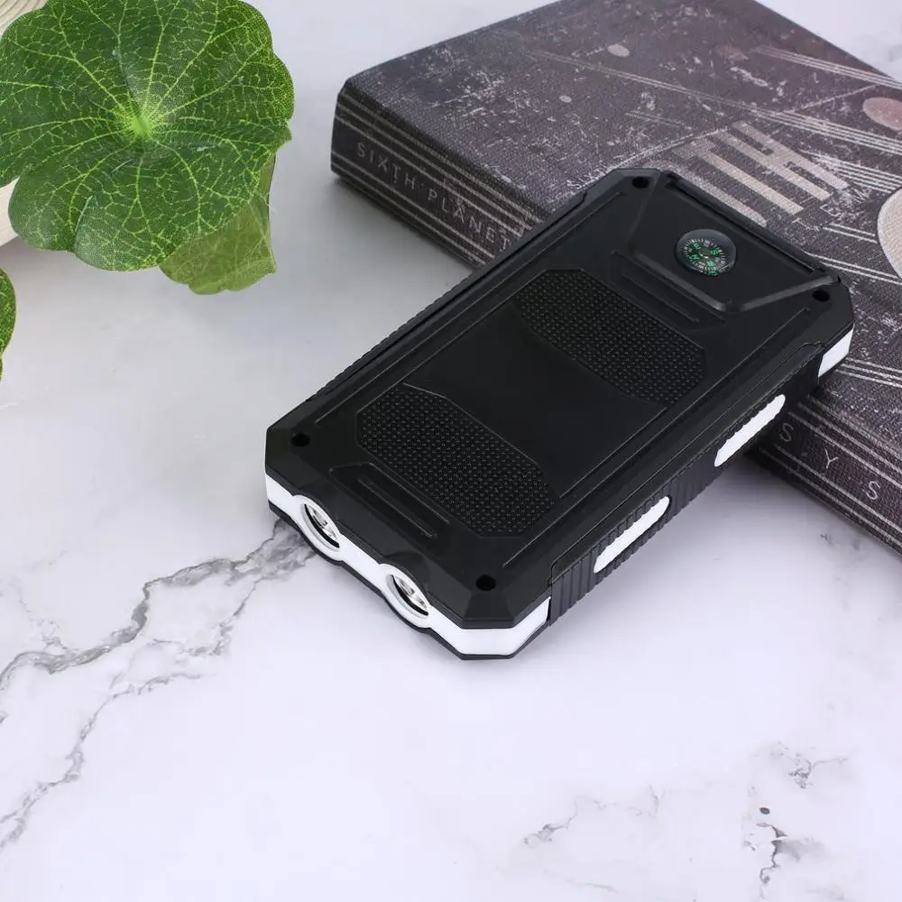 white Самодельный чехол на солнечной батарее, 2 usb порта, Внешнее зарядное устройство, чехол на внешнюю батарею, для экстренной ситуации, для кемпинга, путешествий, с компасом, Dropship - Цвет: white
