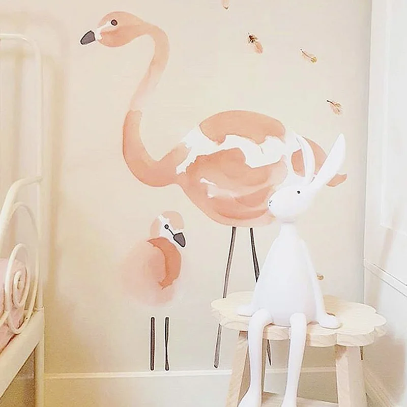 

Feather Wall Stickers Cartoon Flamingo Art Wall Decal Feather Sticker Baby Girls gift Kids Bedroom Nursery Home Decor Christmas