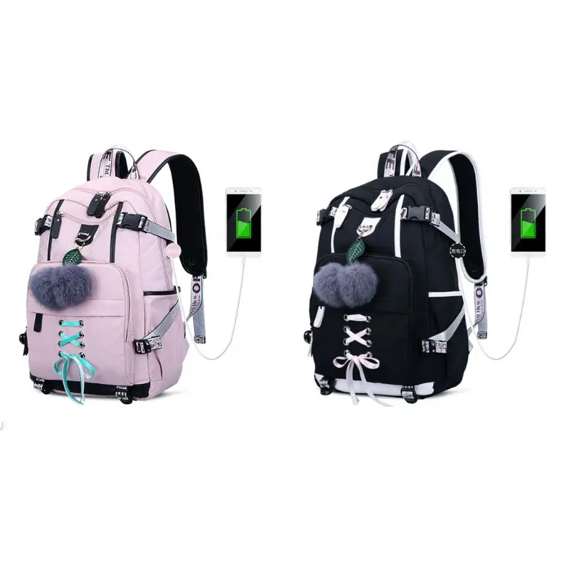 Новый ноутбук Для женщин рюкзак большой Ёмкость USB зарядка Порты и разъёмы для