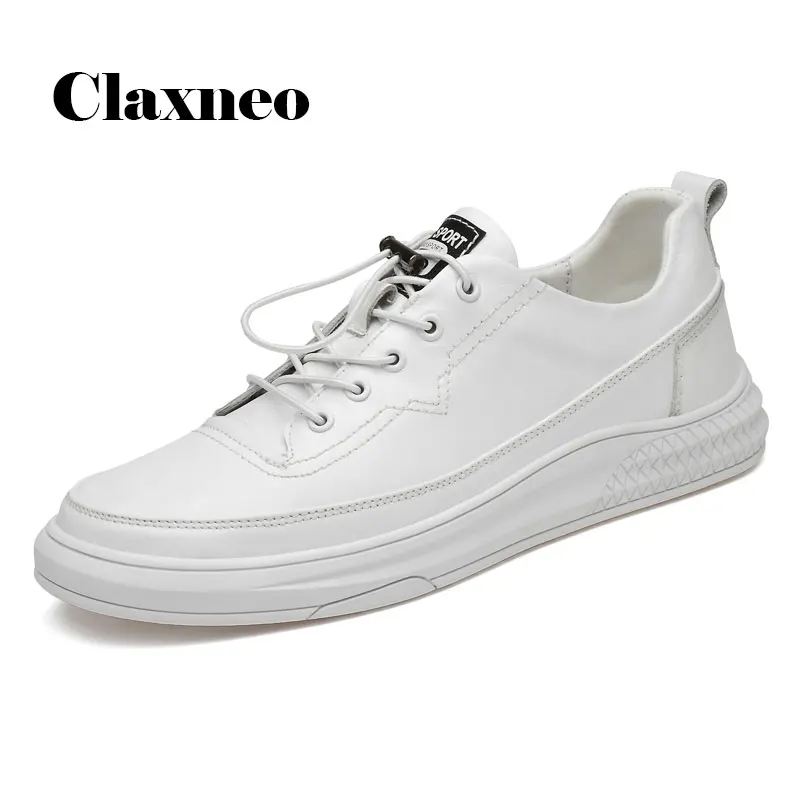 

Man White Leather Shoes Designer Men's Autumn Footwear Genuine Leather Sneakers Male Casual Shoe Fashion