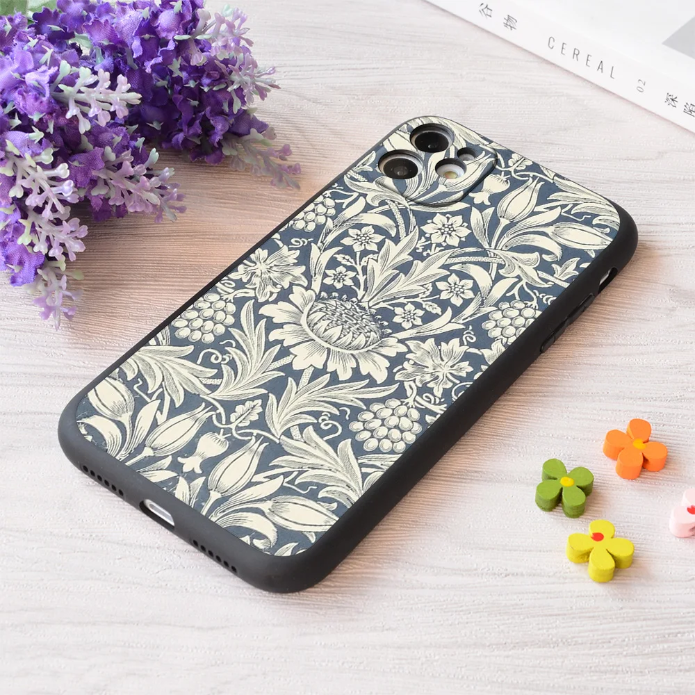 

For iPhone Vintage Wallpaper Fold & Field Print Soft Matt Apple Case