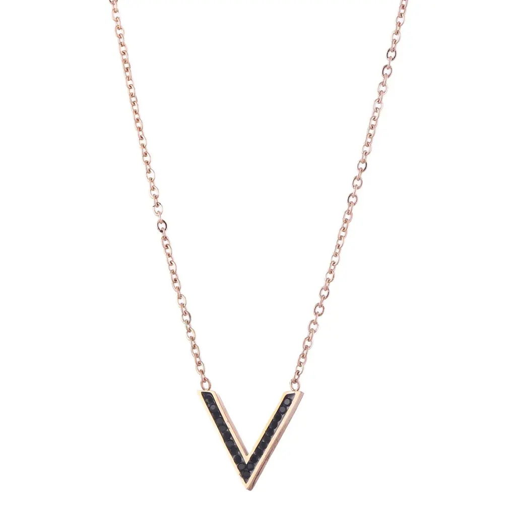 

Anti Allergy Letter V Full Rhinestone Ladies Necklace Multi-element Geometric Chokers Necklaces Women Jewelry