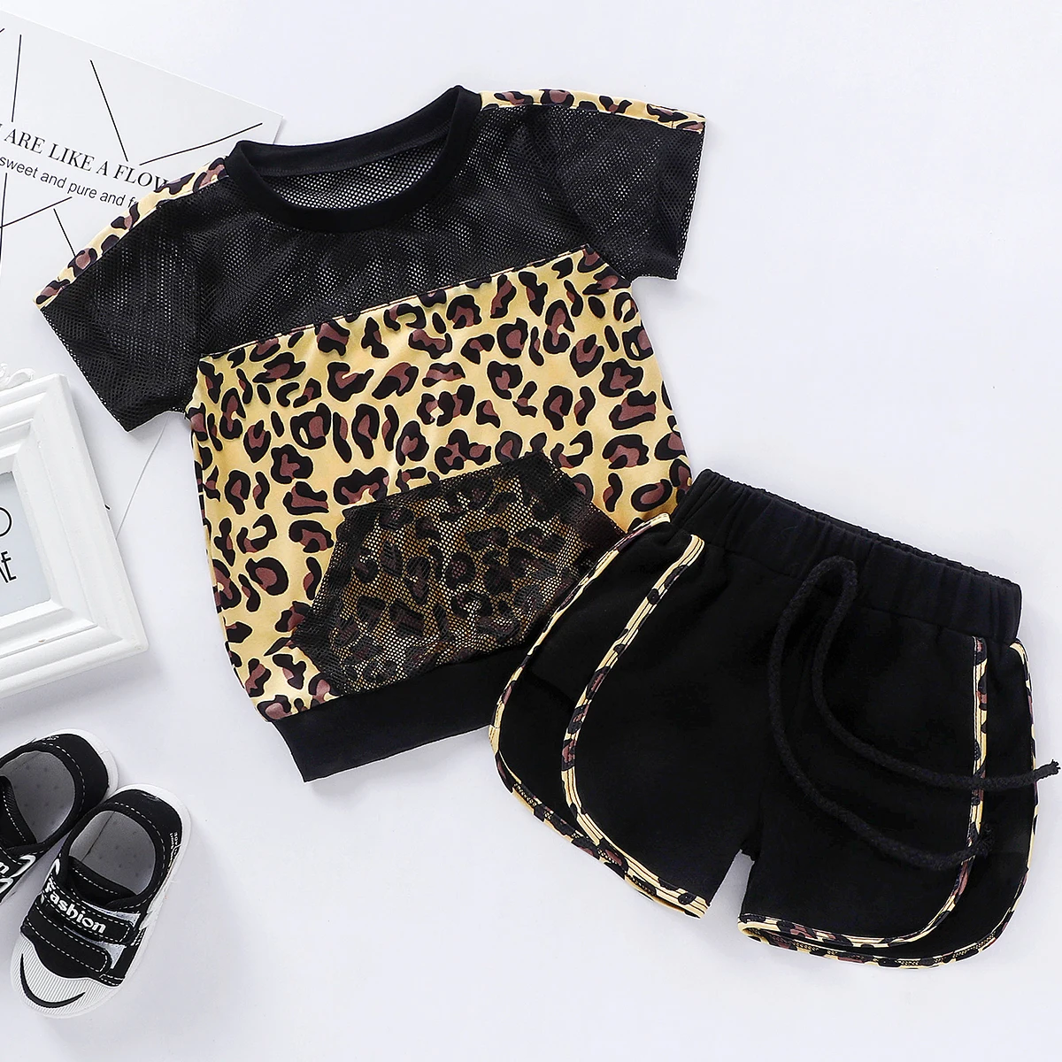 От 0 до 5 лет летняя модная одежда с леопардовым рисунком для маленьких девочек